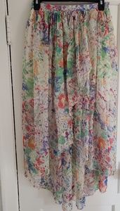 High Low Pleated Skirt